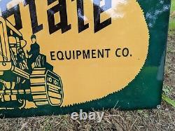 Large Double-sided Interstate Caterpillar Trctor Sales Porcelain Metal Sign