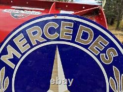 Large Double-sided Mercedes Benz Sevices Porcelain Enamel Car Dealership Sign