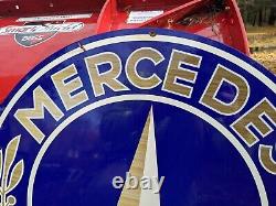 Large Double-sided Mercedes Benz Sevices Porcelain Enamel Car Dealership Sign