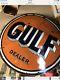 Large Gulf 66 Double Sided Porcelain Sign Advertising Gas Oil