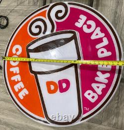 Large Hanging Dunkin Donuts Sign DD Dunkin Double Sided 45 by 35