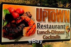 Large Lighted Outdoor Business Sign -Restaurant double sided approx. 8x5