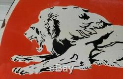 Large Lion Gasoline 30 Double Sided Porcelain Sign