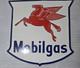 Large Mobil Gas Shield Porcelain Enamel 48 Inches Double Sided