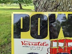 Large Old Double-sided Versatile Power Farm Porcelain Metal Tractor Sign