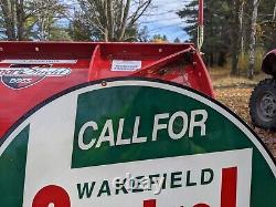 Large Old Vintage Double-sided Castrol Gasoline Porcelain Enamel Gas Pump Sign