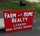 Large Old Or Antique Farm Real Estate Sign Double Sided