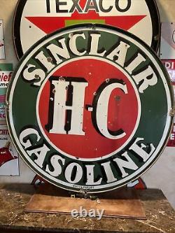 Large Original & Authentic''sinclair'' 48 Inch Double Sided Porcelain Sign