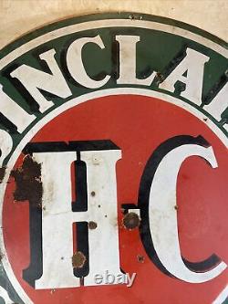 Large Original & Authentic''sinclair'' 48 Inch Double Sided Porcelain Sign