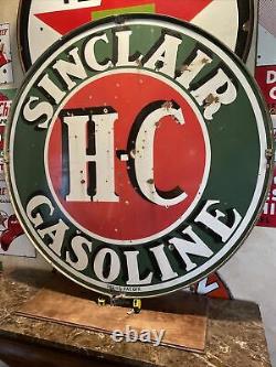 Large Original & Authentic''sinclair'' 48 Inch Double Sided Porcelain Sign