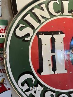 Large Original & Authentic''sinclair'' 48 Inch Double Sided Porcelain Sign