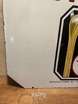 Large Original & Authentic''texaco'' 30x30 Inch. Double Sided Porcelain Sign