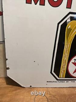 Large Original & Authentic''texaco'' 30x30 Inch. Double Sided Porcelain Sign