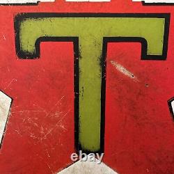 Large Original & Authentic''texaco'' 42 Inch Double Sided Porcelain Sign