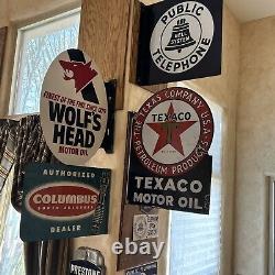 Large Original & Authentic''texaco'' 42 Inch Double Sided Porcelain Sign