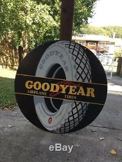 Large Original Goodyear Tire Double Sided Porcelain Sign 42