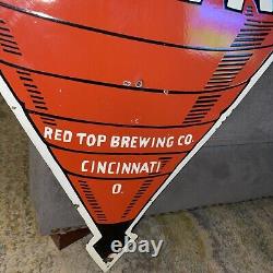 Large Original Red Top Beer 48 x 32 Double Sided Porcelain Sign