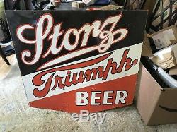 Large Original Storz Beer Double sided Porcelain Sign