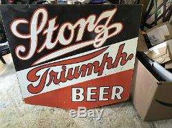 Large Original Storz Beer Double sided Porcelain Sign
