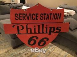 Large Phillips 66 Service Station Double Sided Porcelain Sign