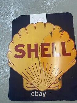 Large Porcelain Shell Gas Sign 4ft x 4ft Double Sided NOT REPRODUCTION