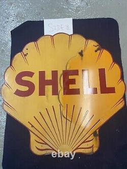 Large Porcelain Shell Gas Sign 4ft x 4ft Double Sided NOT REPRODUCTION