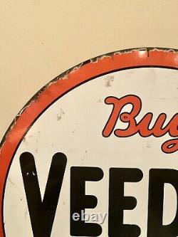 Large Vintage Buy Veedol Motor Oil Double-Sided Porcelain Tydol