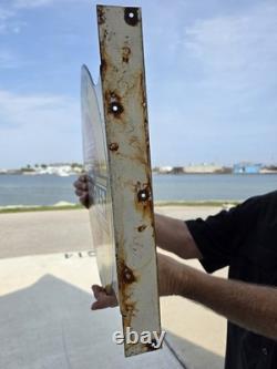 Large Vintage Chevrolet Parts Service Double-sided Porcelain Flange Sign 17