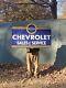 Large Vintage Chevrolet Sales & Service Metal Sign 48 Inch Double Sided