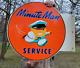 Large Vintage Double Sided Flanged Minute Man Tires Porcelain Heavy Metal Sign