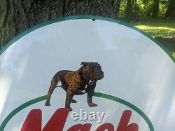 Large Vintage Double-sided Mack Trucks Heavy Porcelain Metal Dealership Sign 24