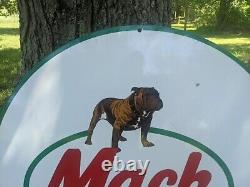 Large Vintage Double-sided Mack Trucks Heavy Porcelain Metal Dealership Sign 24