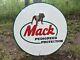 Large Vintage Double-sided Mack Trucks Tractor Farm Porcelain Sign 24 Inch