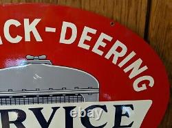 Large Vintage Double-sided Mccormick-deering Tractor Farm Porcelain Metal Sign