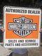 Large Vintage Harley-davison Motorcycle Double-sided Porcelain Sign 26 X 28