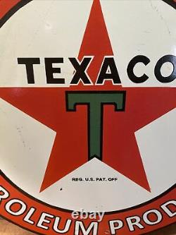 Large Vintage Style Texaco Double-sided Porcelain Sign 30 Inch