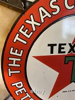 Large Vintage Style Texaco Double-sided Porcelain Sign 30 Inch