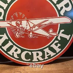 Large Vintage''sinclair Aircraft'' Double Sided 30 Porcelain Dealer Sign