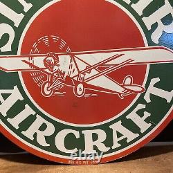 Large Vintage''sinclair Aircraft'' Double Sided 30 Porcelain Dealer Sign