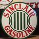 Large Vintage''sinclair Gasoline'' Double Sided 30 Inch Porcelain Dealer Sign