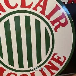 Large Vintage''sinclair Gasoline'' Double Sided 30 Inch Porcelain Dealer Sign