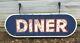 Large Vtg 24x72 Oval Double Sided Diner Sign Old Resturant Retro 324-20e