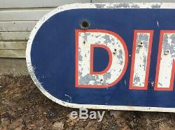Large Vtg 24x72 Oval Double Sided Diner Sign Old Resturant Retro 324-20E