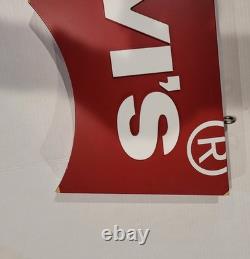 Levis Jeans Retail Double Sided Hanging Advertising Sign 24 X 10