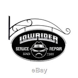 Lowrider Service Automotive Double Sided Oval Metal Sign With Wall Mount