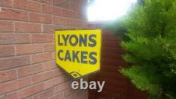 Lyons cakes Vintage original enamel sign double sided
