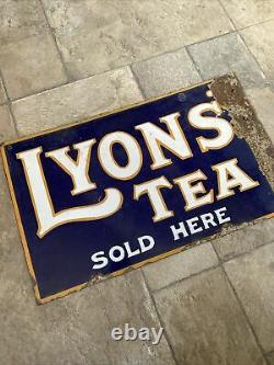 Lyons double sided tea enamel sign advertising Excellent Condition