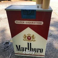 MARLBORO LIGHTED SIGN DOUBLE SIDED Cigarettes Phillip Morris RARE LARGE