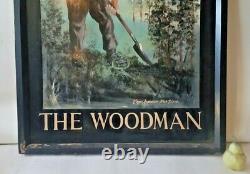 MASSIVE Vintage Double Sided English Pub Inn Sign The Woodman by Roger Anderson