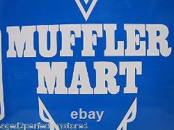 MERIT MUFFLER MART Sign Double Sided Auto Parts Repair Shop Gas Station Ad